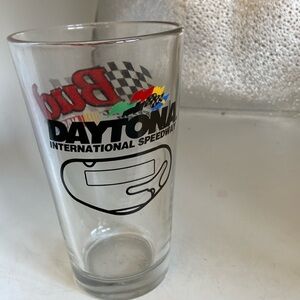 NASCAR Bud glass clear 5 7/8” tall from Daytona Budweiser Official Beer